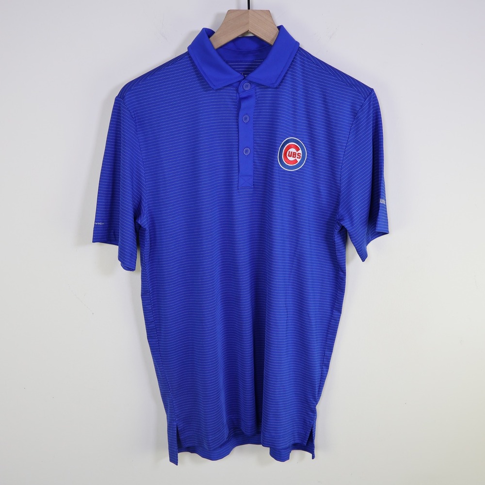 Columbia Golf Chicago Cubs Omni-Wick Sunday‎ Polo Shirt Small Blue MLB